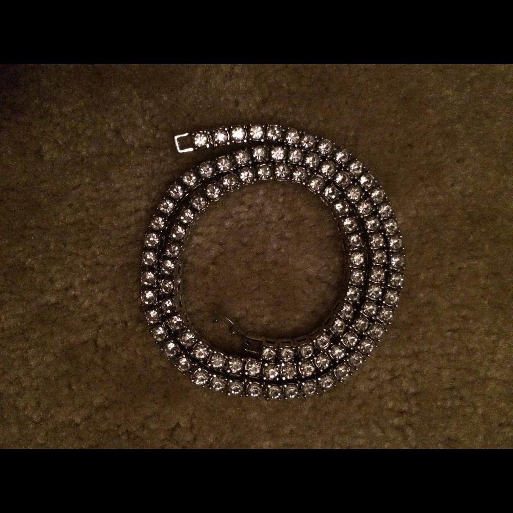 22 Inch Diamond CZ tennis chain (Silver)